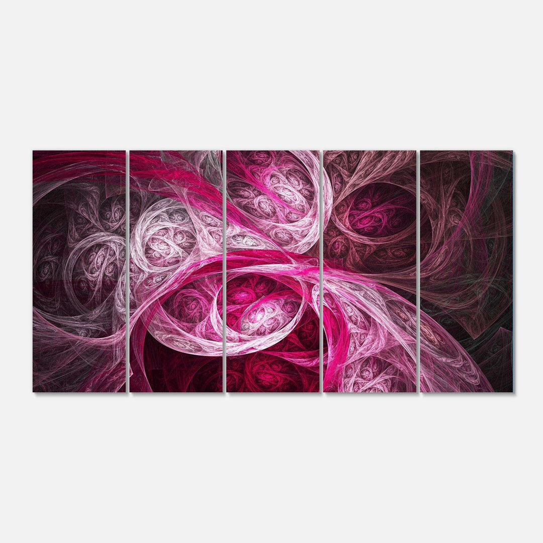 Mystic Pink Fractal - Modern Multi-Panels Bedroom Wall Art