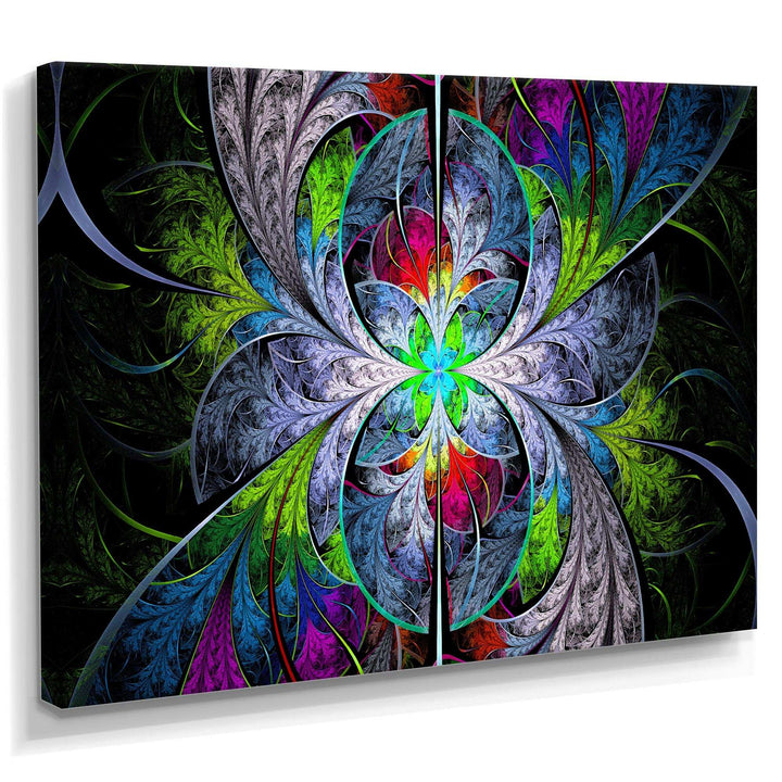 Multi Color Fractal Stained Glass - Modern Living Room Wall Decor