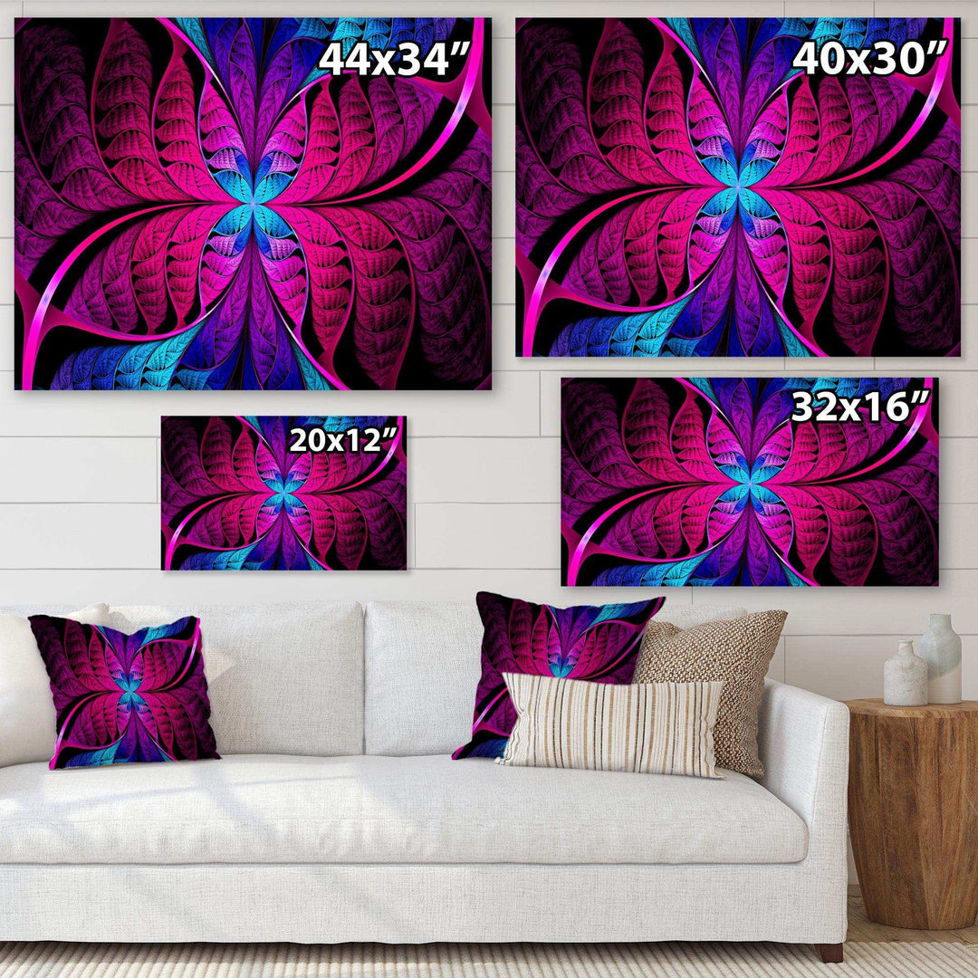 Bright Pink Fractal Stained Glass - Modern Wall Art Prints