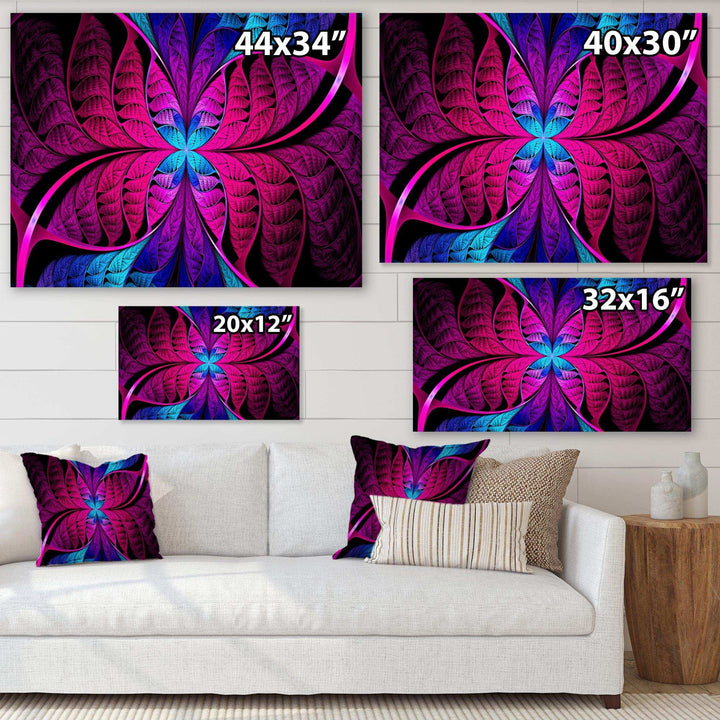 Bright Pink Fractal Stained Glass - Modern Wall Art Prints