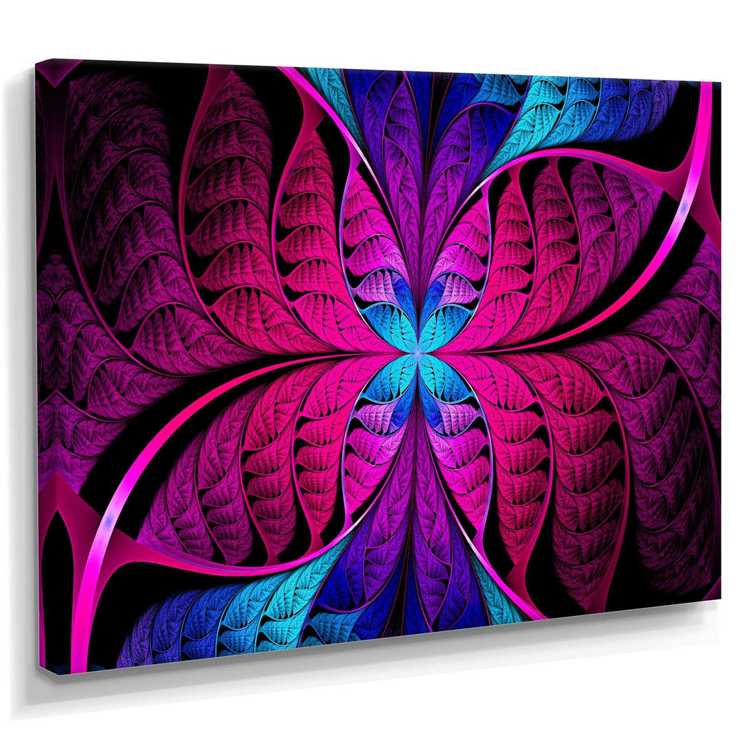 Bright Pink Fractal Stained Glass - Modern Wall Art Prints
