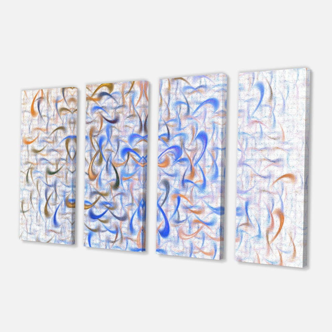Light Blue Watercolor Fractal Art - Modern Multi-Panels Canvas Wall Art