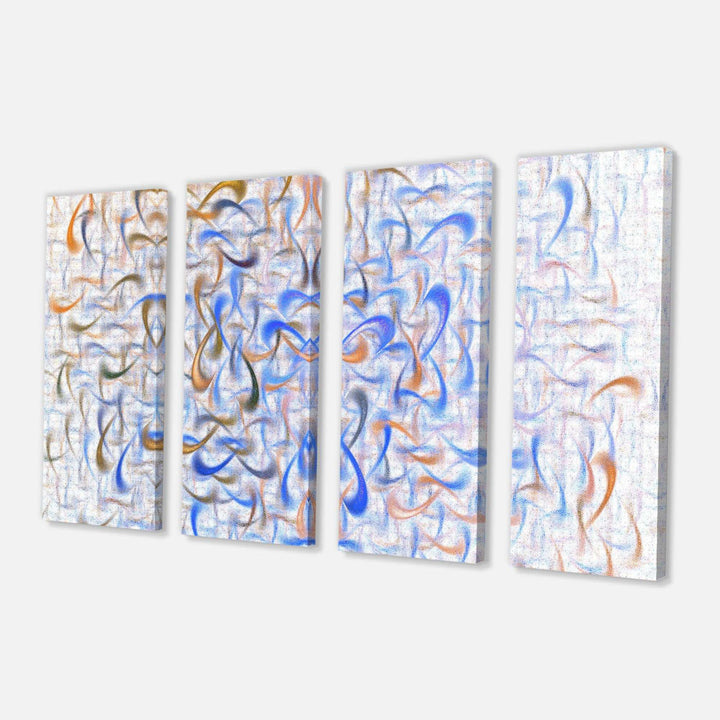 Light Blue Watercolor Fractal Art - Modern Multi-Panels Canvas Wall Art