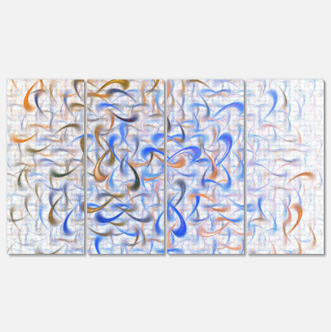 Light Blue Watercolor Fractal Art - Modern Multi-Panels Canvas Wall Art