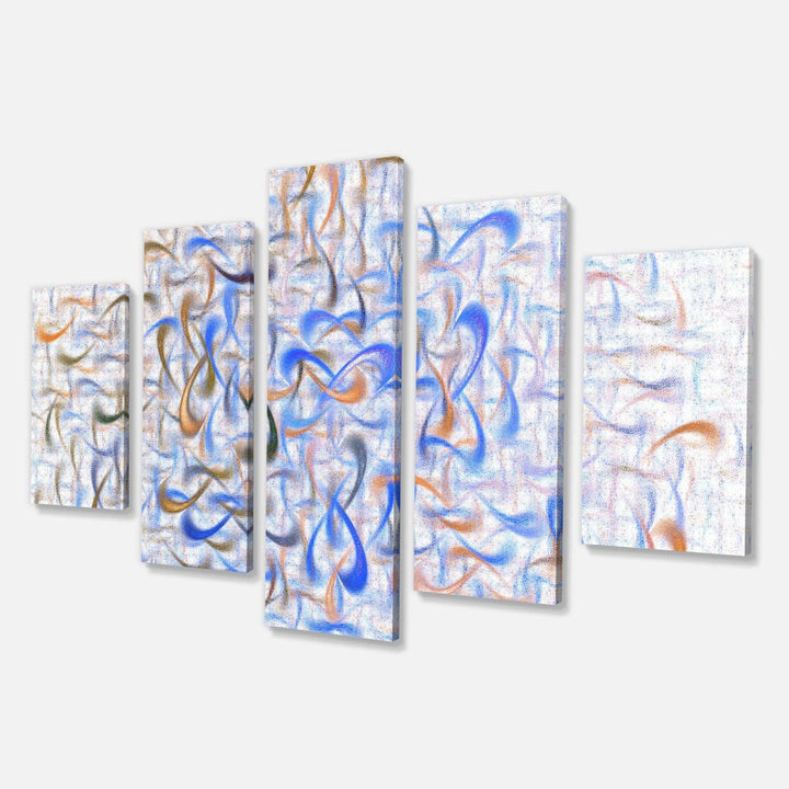 Light Blue Watercolor Fractal Art - Modern Multi-Panels Canvas Wall Art