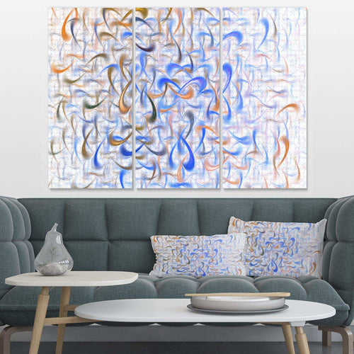 Light Blue Watercolor Fractal Art - Modern Multi-Panels Canvas Wall Art