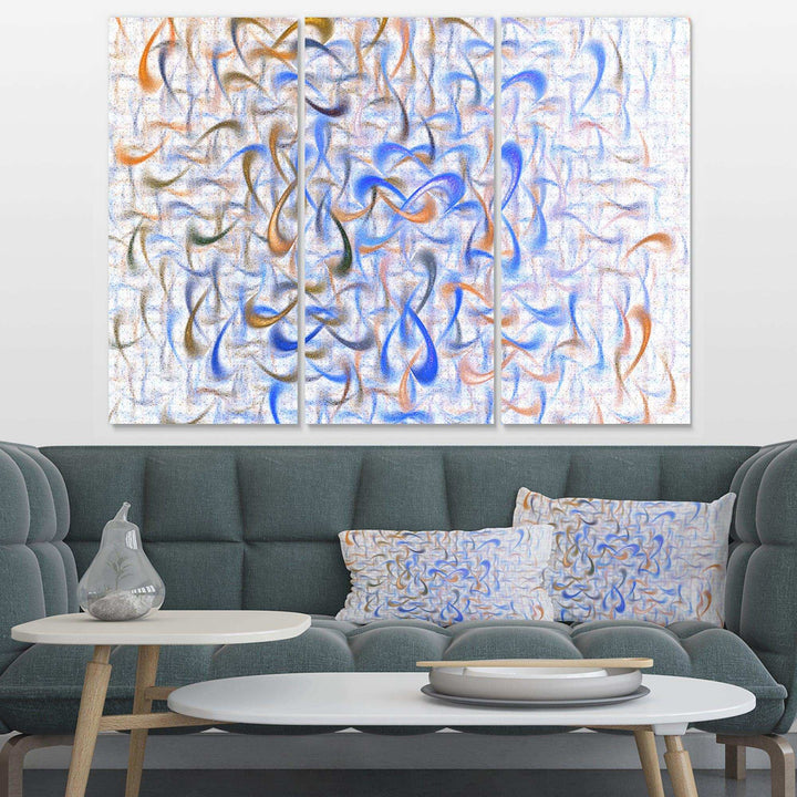 Light Blue Watercolor Fractal Art - Modern Multi-Panels Canvas Wall Art