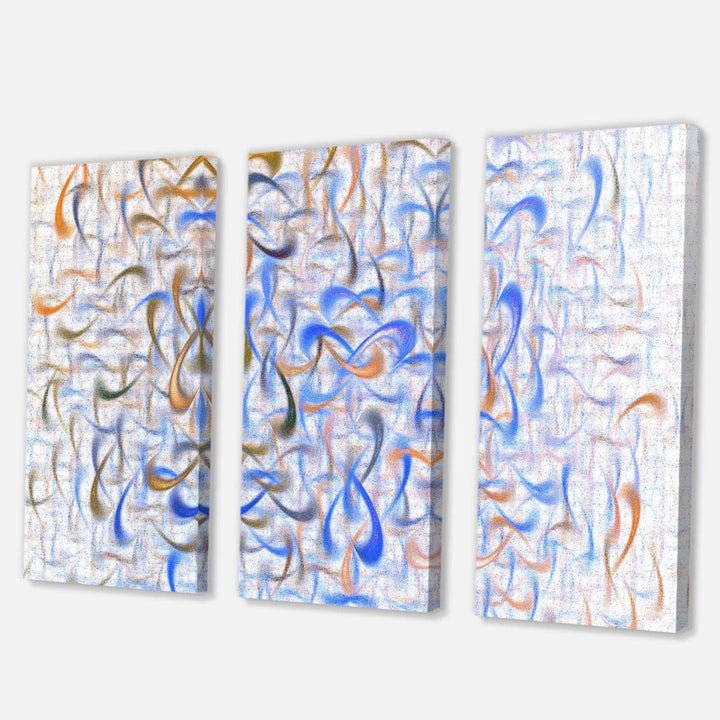 Light Blue Watercolor Fractal Art - Modern Multi-Panels Canvas Wall Art