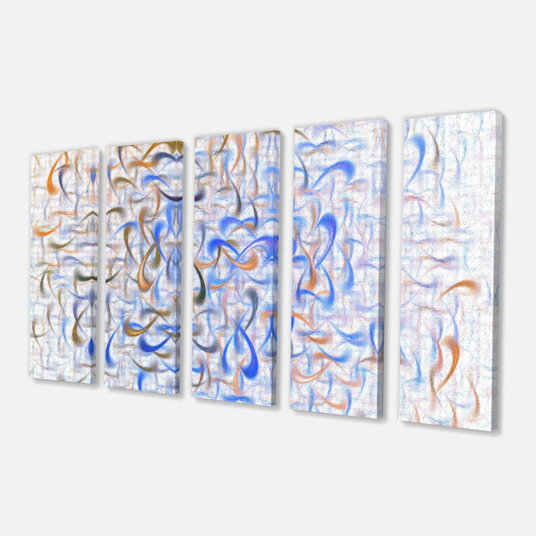 Light Blue Watercolor Fractal Art - Modern Multi-Panels Canvas Wall Art