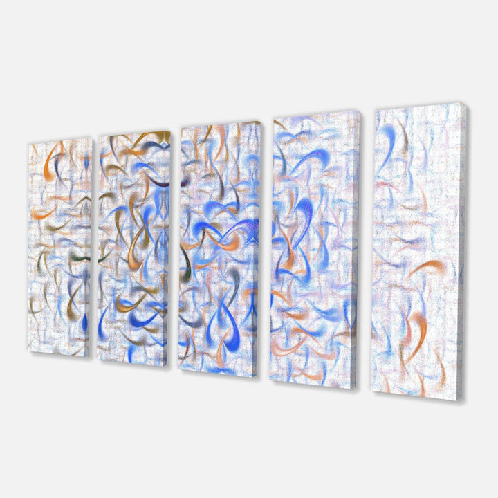 Light Blue Watercolor Fractal Art - Modern Multi-Panels Canvas Wall Art
