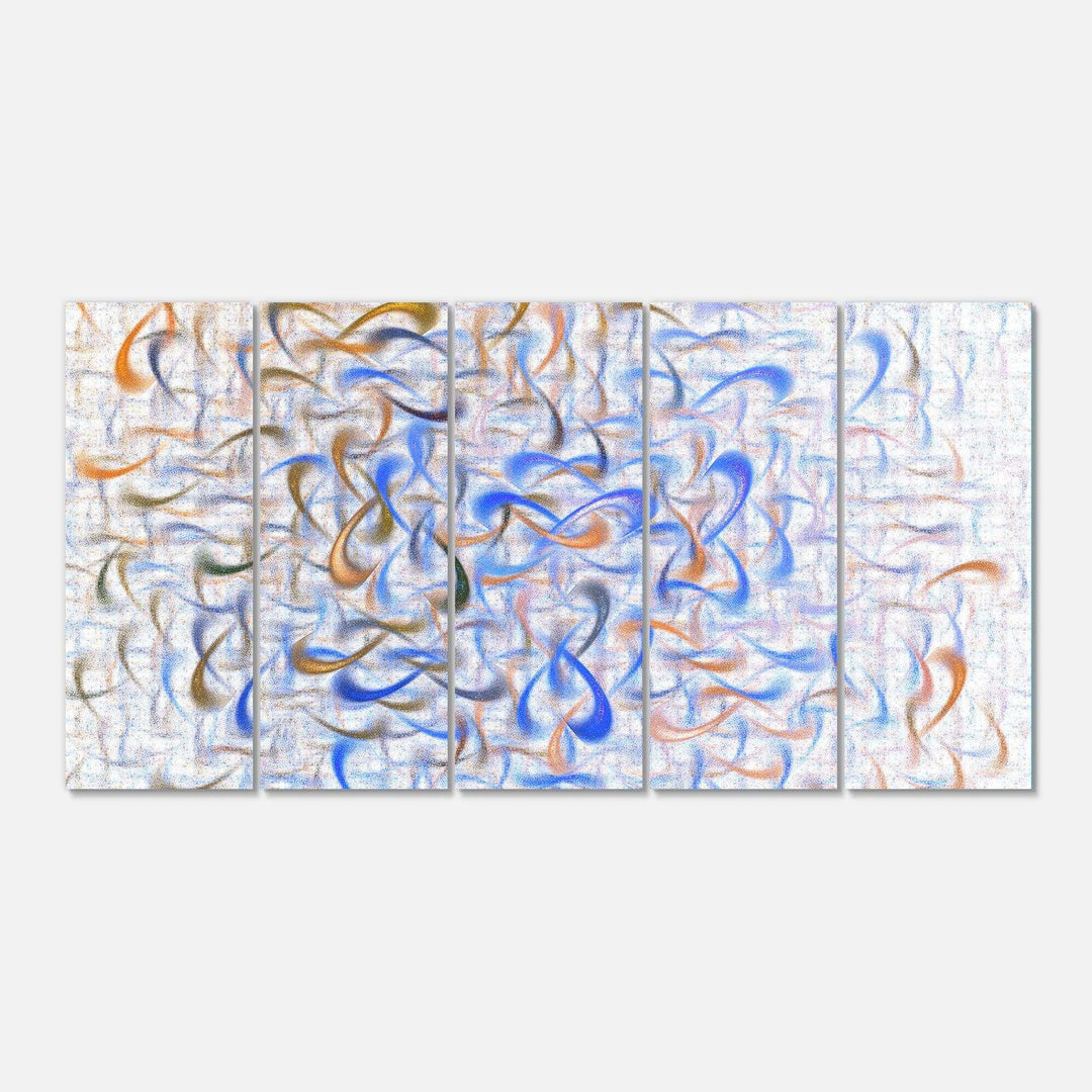 Light Blue Watercolor Fractal Art - Modern Multi-Panels Canvas Wall Art