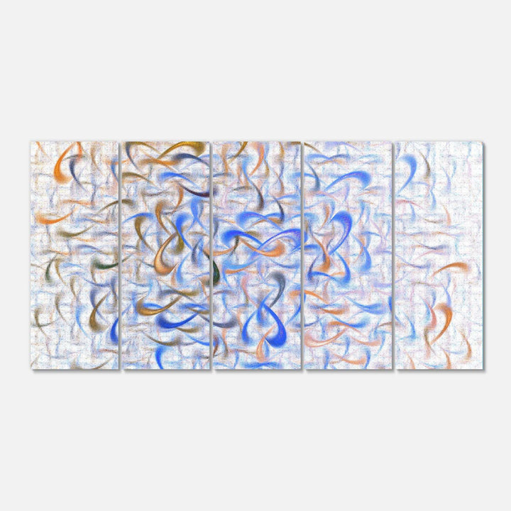 Light Blue Watercolor Fractal Art - Modern Multi-Panels Canvas Wall Art