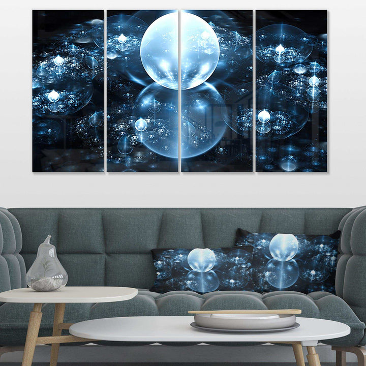 Blue Water Drops on Mirror - Modern Multi-Panels Bedroom Wall Art