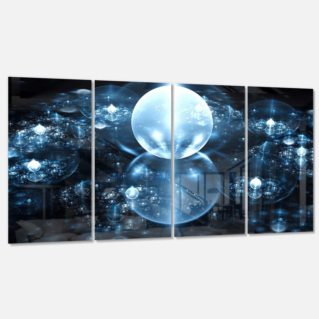Blue Water Drops on Mirror - Modern Multi-Panels Bedroom Wall Art
