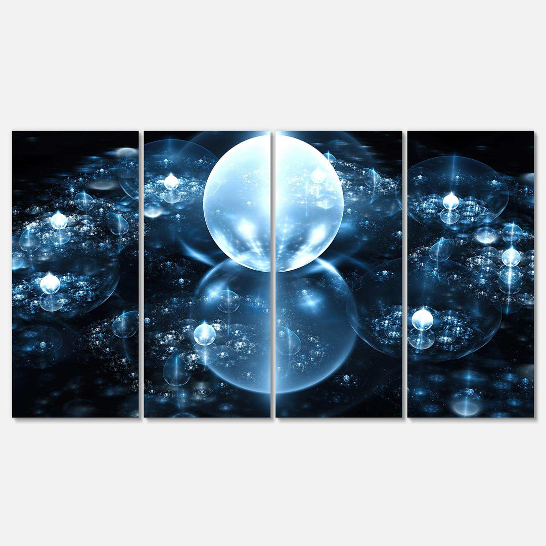Blue Water Drops on Mirror - Modern Multi-Panels Bedroom Wall Art