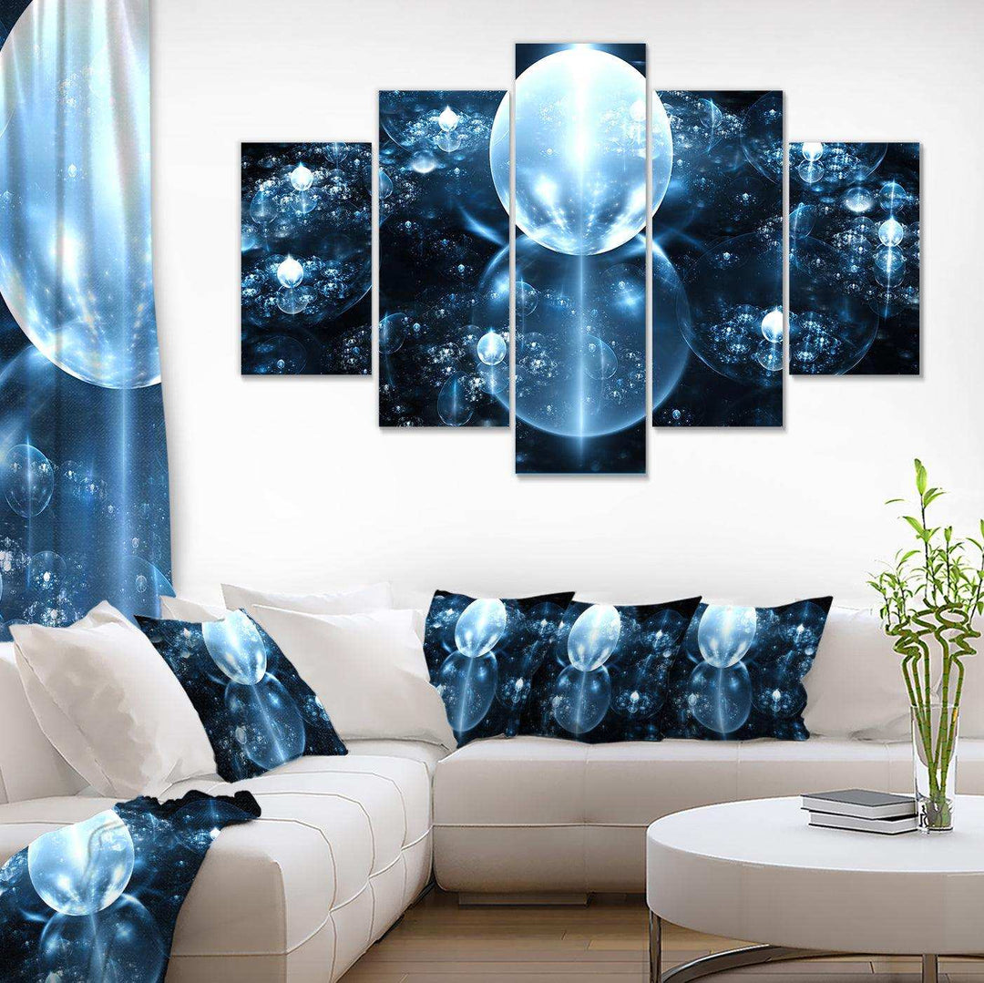 Blue Water Drops on Mirror - Modern Multi-Panels Bedroom Wall Art
