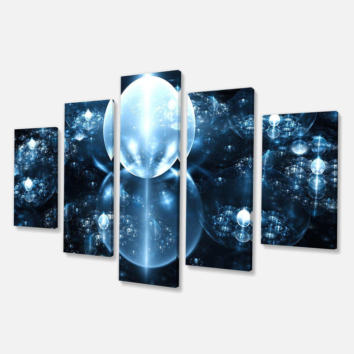 Blue Water Drops on Mirror - Modern Multi-Panels Bedroom Wall Art
