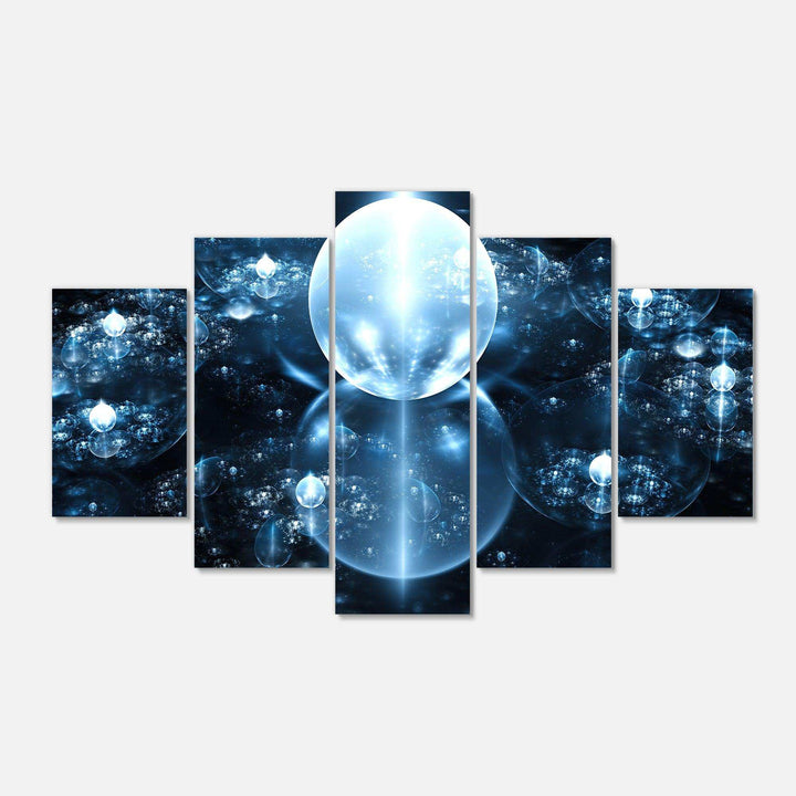 Blue Water Drops on Mirror - Modern Multi-Panels Bedroom Wall Art
