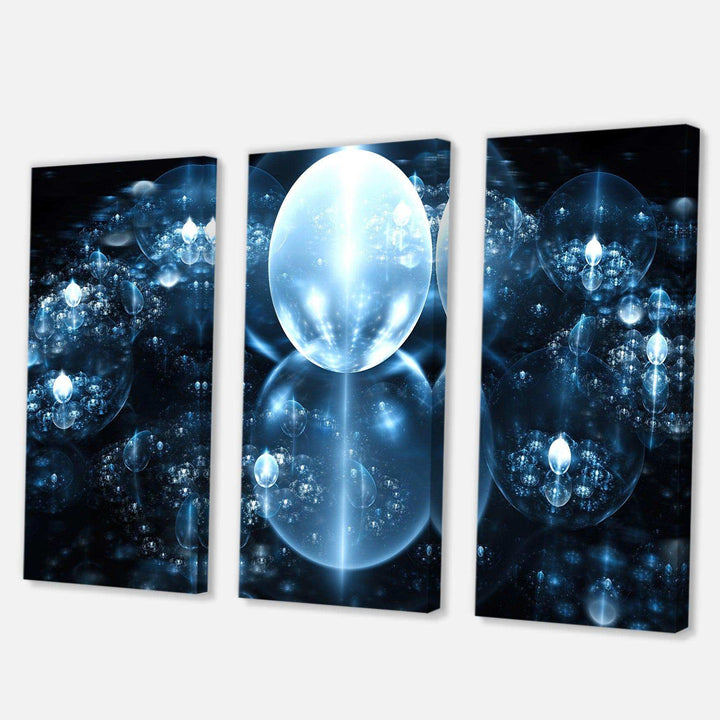 Blue Water Drops on Mirror - Modern Multi-Panels Bedroom Wall Art
