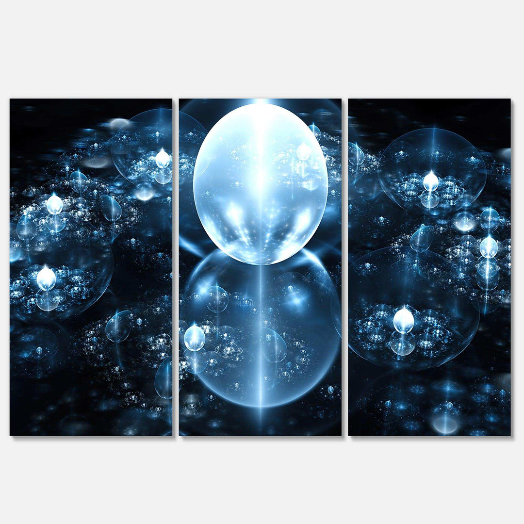 Blue Water Drops on Mirror - Modern Multi-Panels Bedroom Wall Art