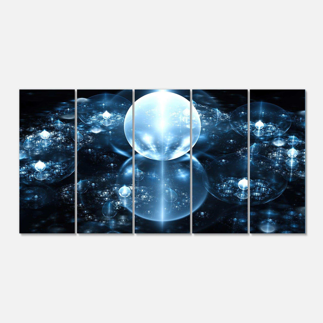 Blue Water Drops on Mirror - Modern Multi-Panels Bedroom Wall Art