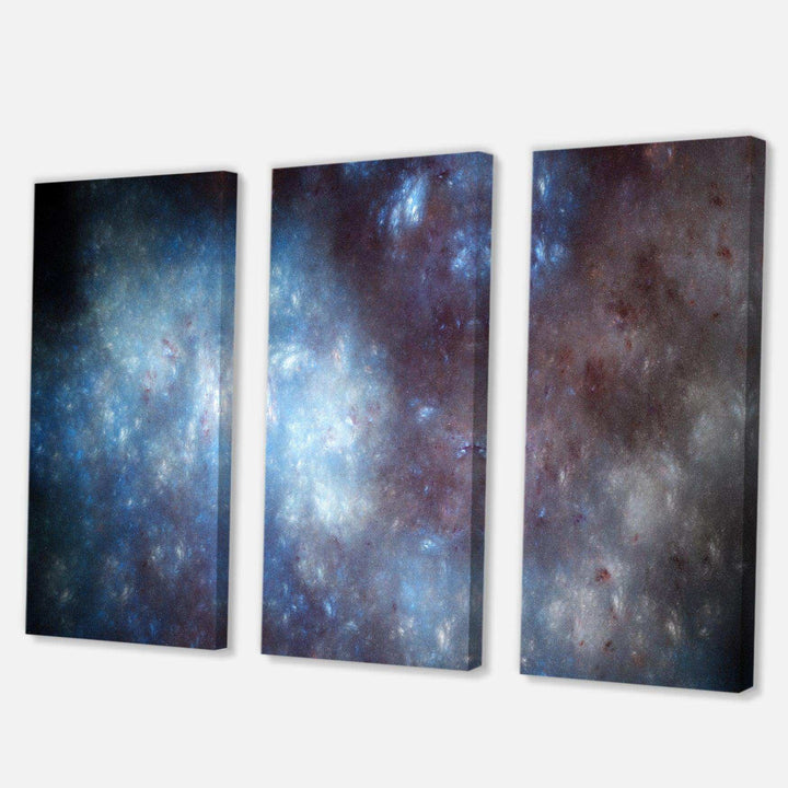 Blue Grey Starry Fractal Sky - Modern Multi-Panels Living Room Wall Decor