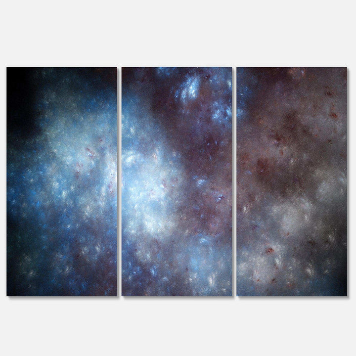 Blue Grey Starry Fractal Sky - Modern Multi-Panels Living Room Wall Decor
