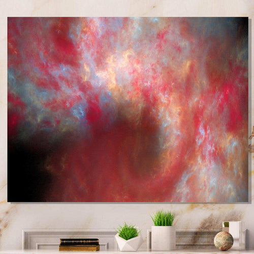 Red Starry Fractal Sky - Modern Canvas Wall Art