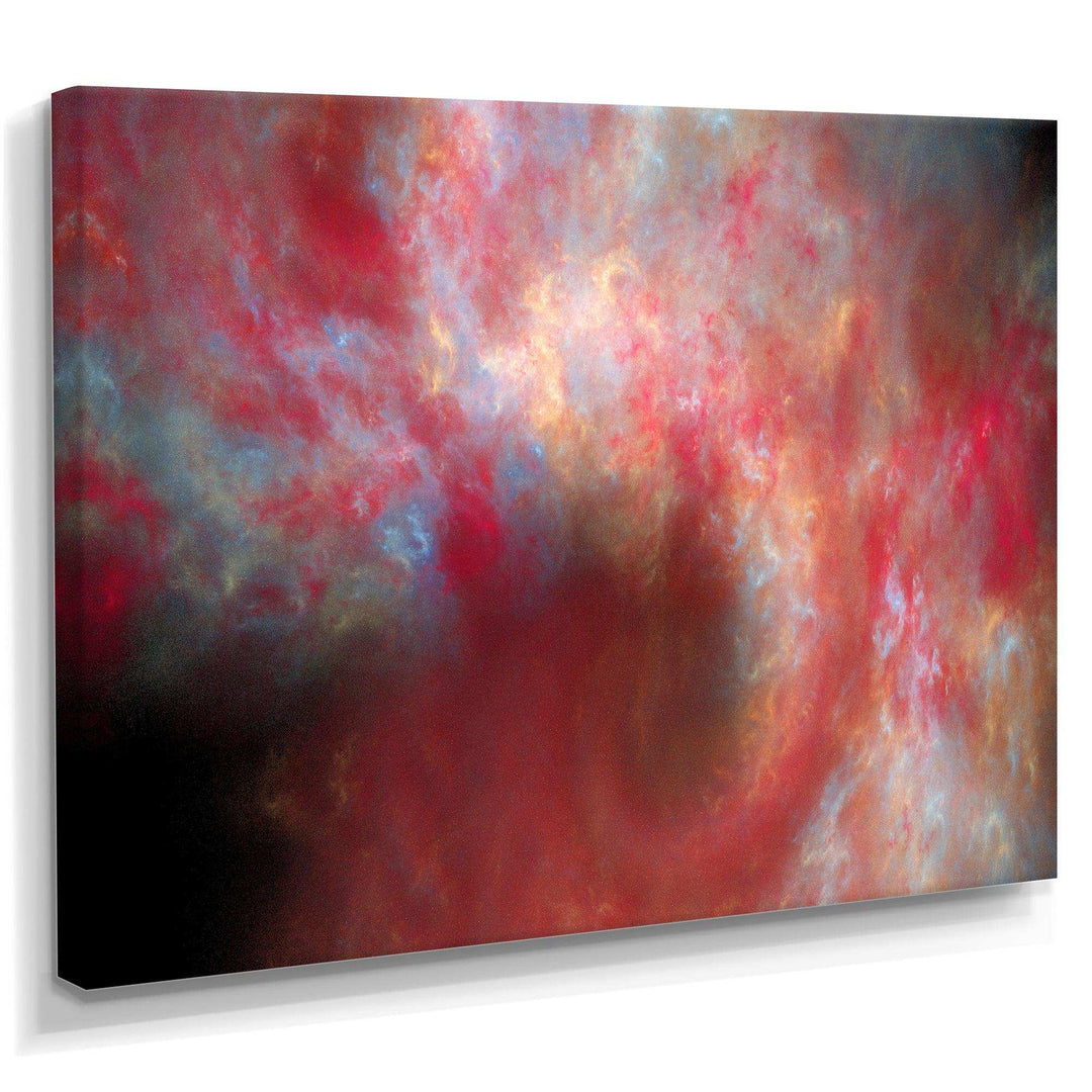 Red Starry Fractal Sky - Modern Canvas Wall Art