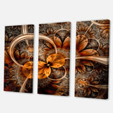 Dark Orange Fractal Flower Multi-Panels