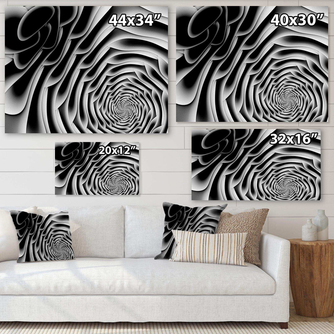 White Flower Shaped Fractal Art - Modern Bedroom Wall Art