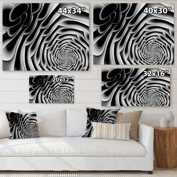 White Flower Shaped Fractal Art - Modern Bedroom Wall Art