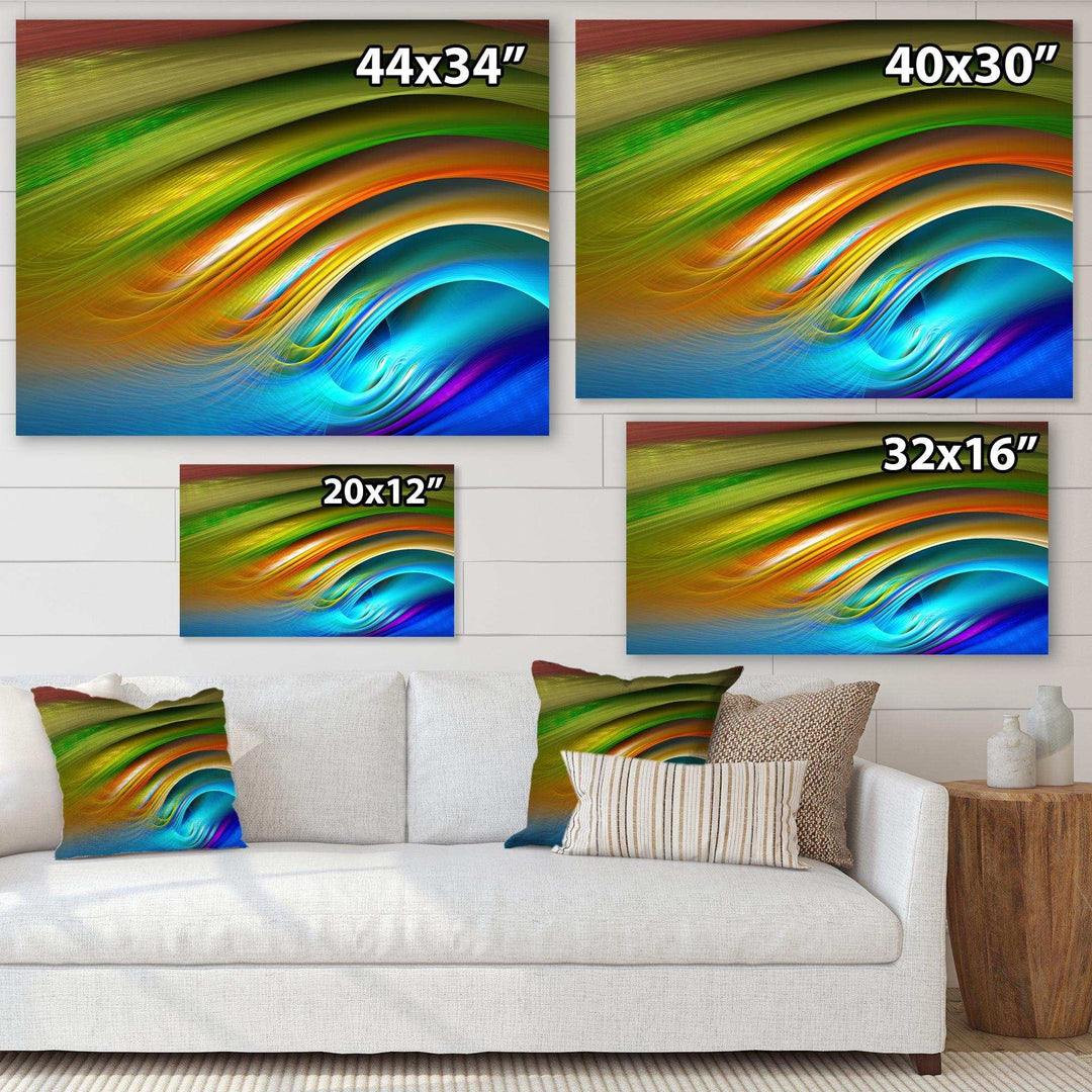 Colorful Fractal Water Ripples - Modern Bedroom Wall Art