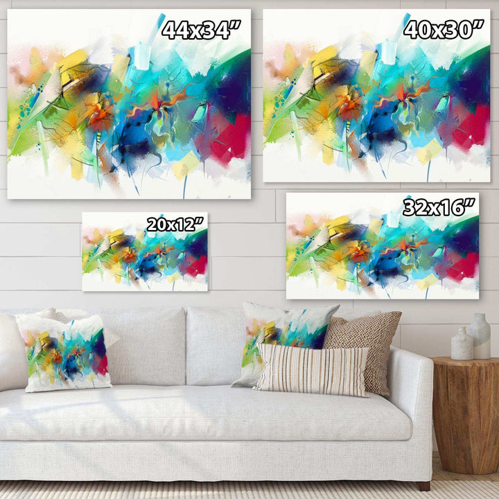 Brush Stroke Colorful Oil Painting - Modern Bedroom Wall Art