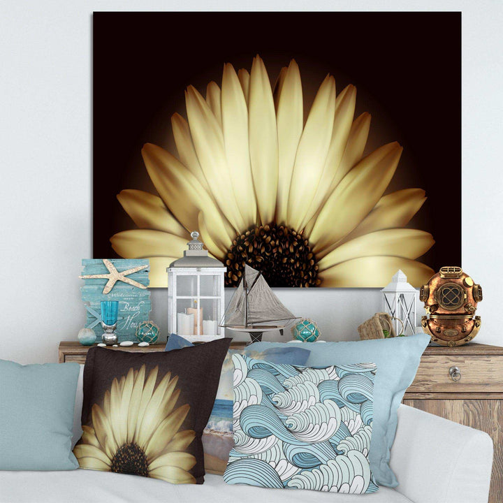 Sunflower in Black background - Floral Canvas Wall Art