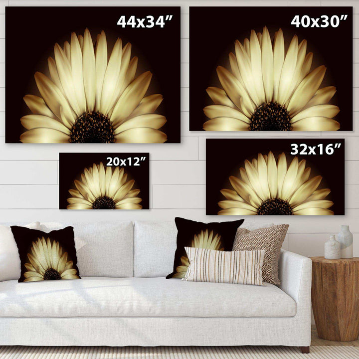 Sunflower in Black background - Floral Canvas Wall Art