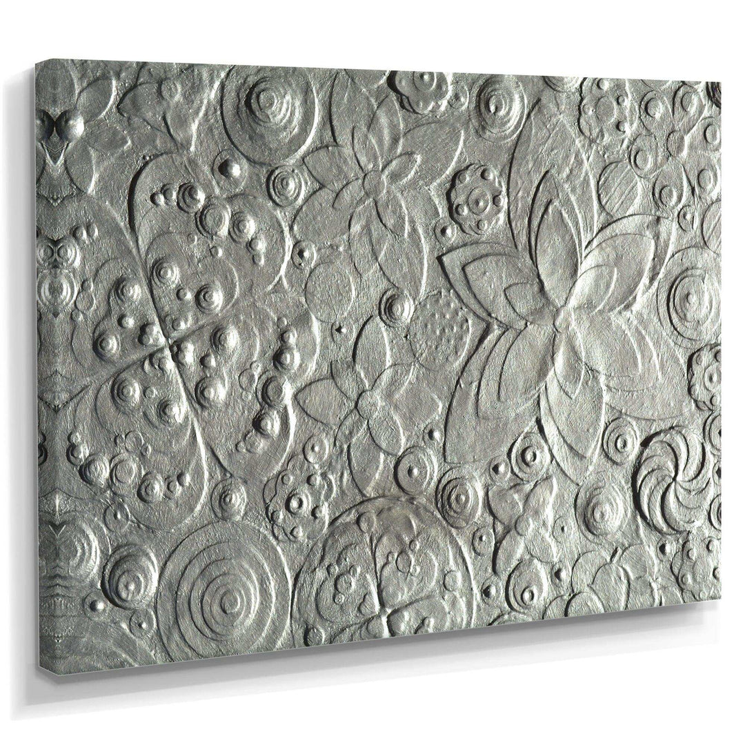 Silver flower embossing - Floral Living Room Wall Decor