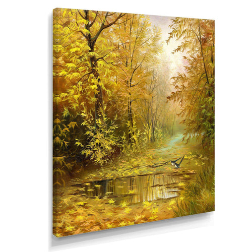 Pathway in Beautiful Autumn Forest
