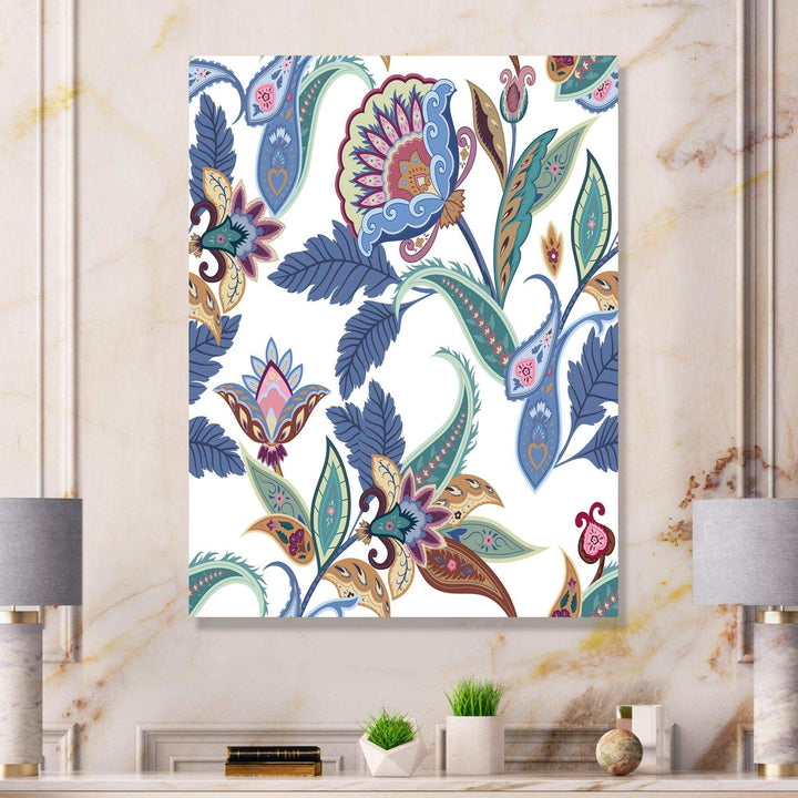 Fantasy Flowers Paisley Pattern - Living Room Wall Decor