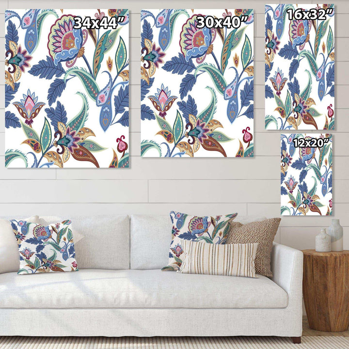 Fantasy Flowers Paisley Pattern - Living Room Wall Decor