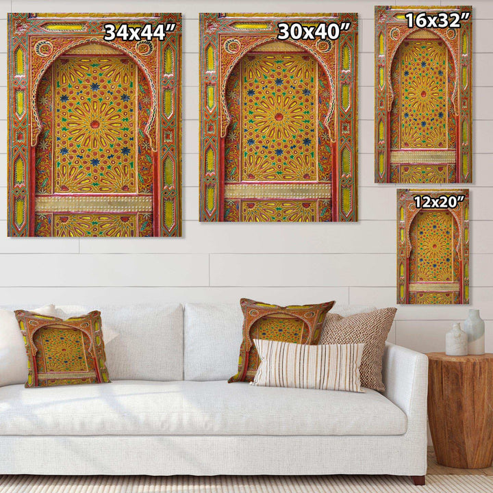 Moroccan Entrance Door in Fez - Traditional Living Room Wall Decor