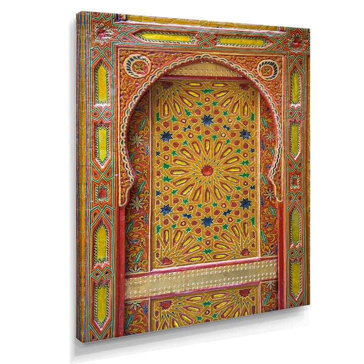 Moroccan Entrance Door in Fez - Traditional Living Room Wall Decor