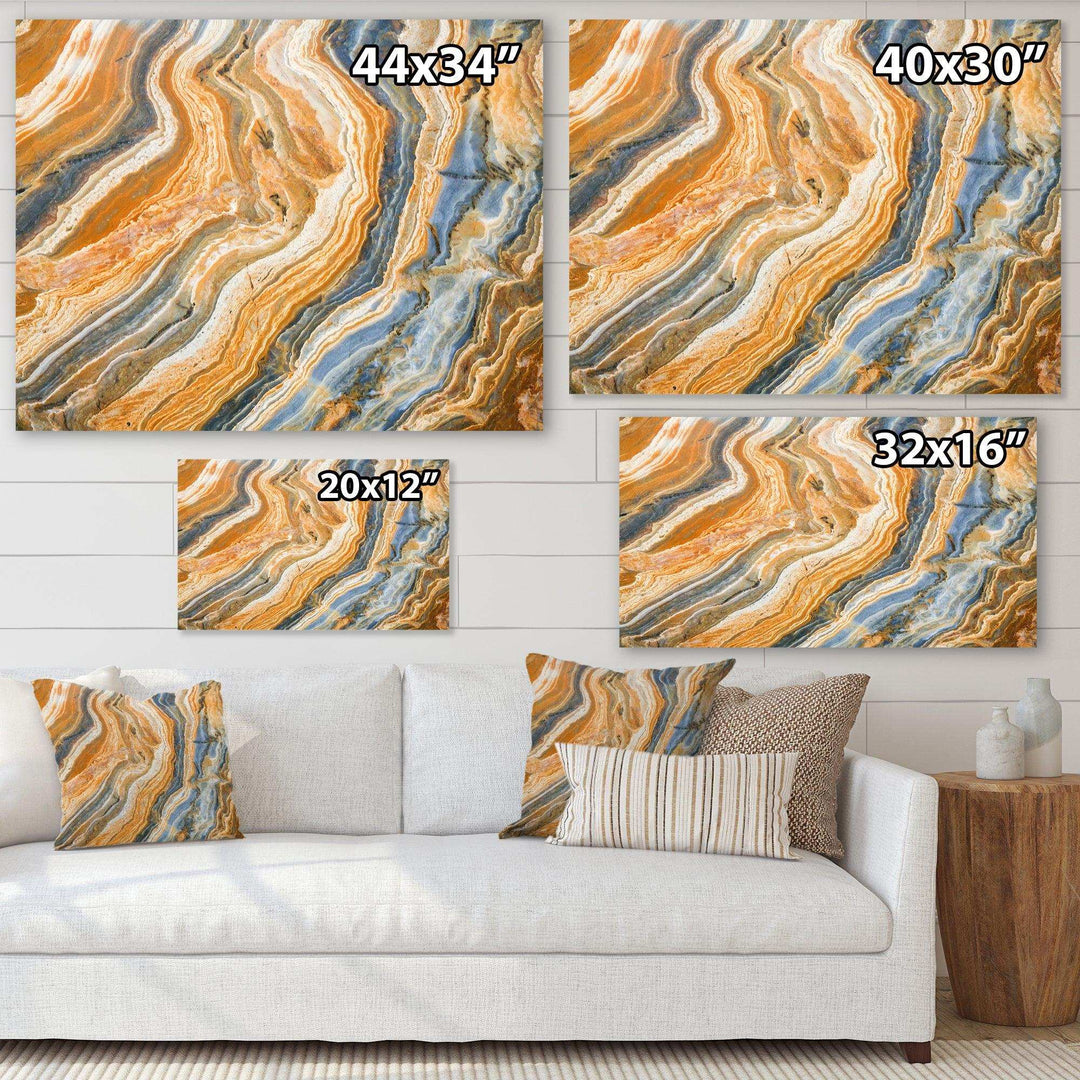 Segment Layers of Marbled Rock - Traditional Bedroom Wall Art