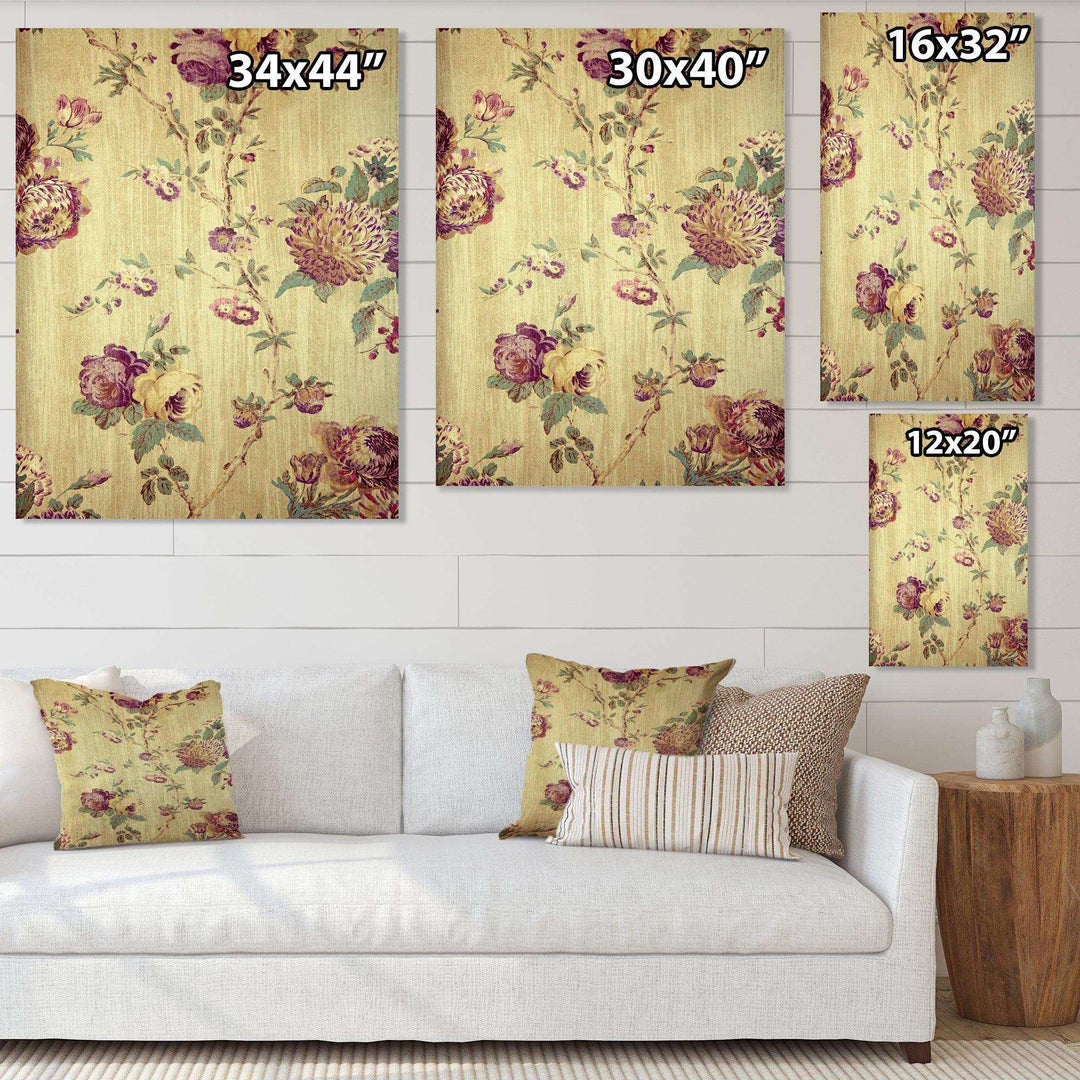 Vintage Purple Flowers - Eclectic Bedroom Wall Art