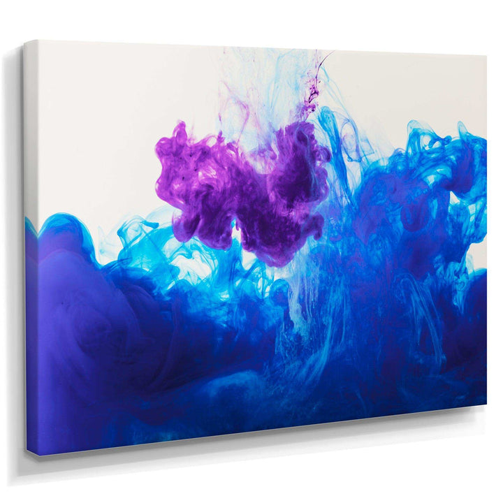 Blue and Purple Ink Composition - Mid-Century Modern Living Room Wall Decor