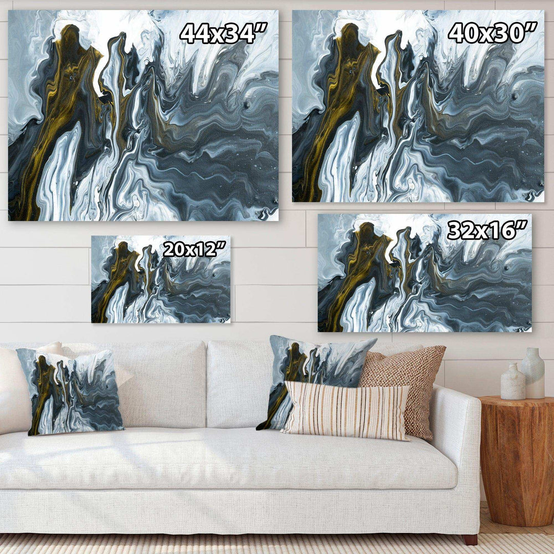 Grey, Yellow and White Marble Acrylic - Mid-Century Modern Wall Art Prints