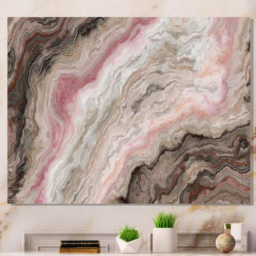 Grey Onyx with Rose Inclusions - Mid-Century Modern Living Room Wall Decor