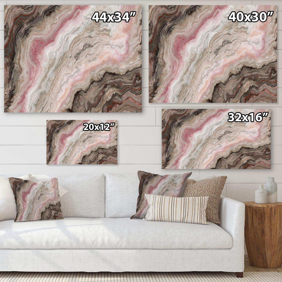Grey Onyx with Rose Inclusions - Mid-Century Modern Living Room Wall Decor