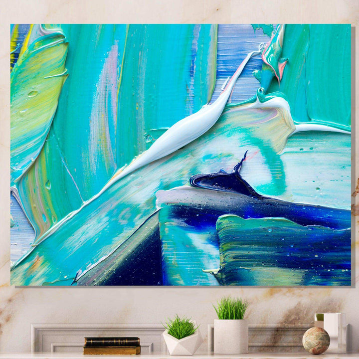 Oil On Canvas Textured Composition IX - Modern Canvas Wall Art