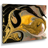 Gold And Black Marbled Rippled Texture I